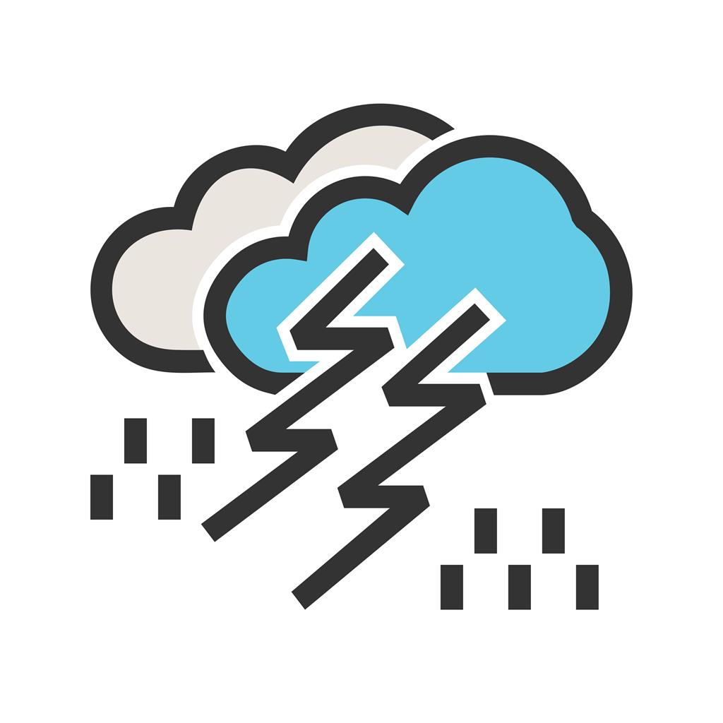 Thunderstorm Line Filled Icon - IconBunny