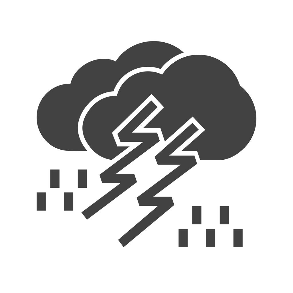 Thunderstorm Glyph Icon - IconBunny