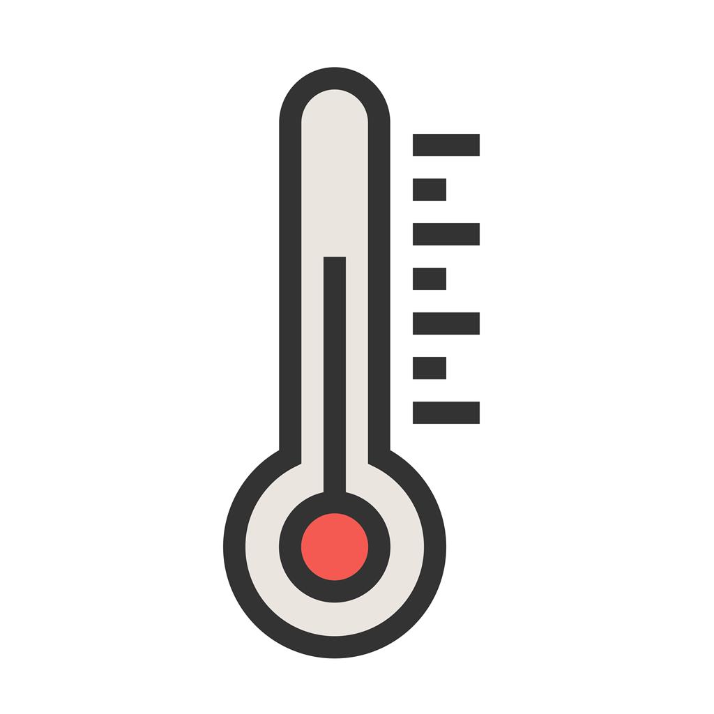Thermometer Line Filled Icon - IconBunny