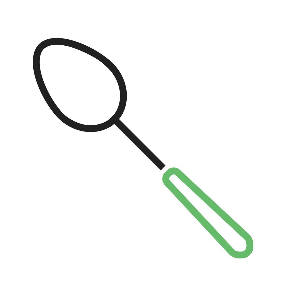 Spoon Line Green Black Icon - IconBunny