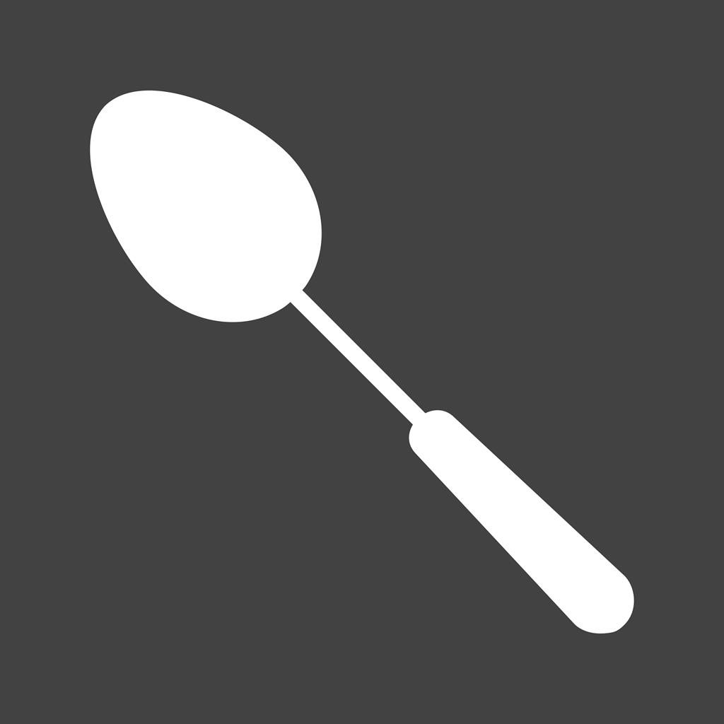 Spoon Glyph Inverted Icon - IconBunny