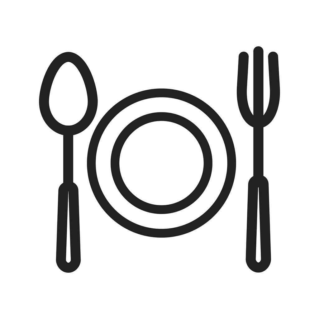 Fork and spoon Line Icon - IconBunny