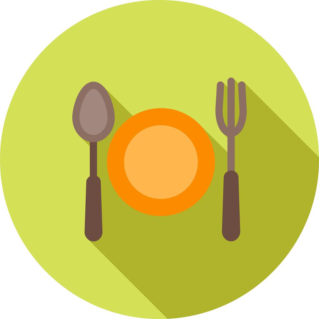 Fork and spoon Flat Shadowed Icon - IconBunny