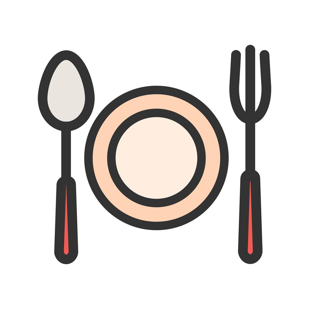 Fork and spoon Line Filled Icon - IconBunny