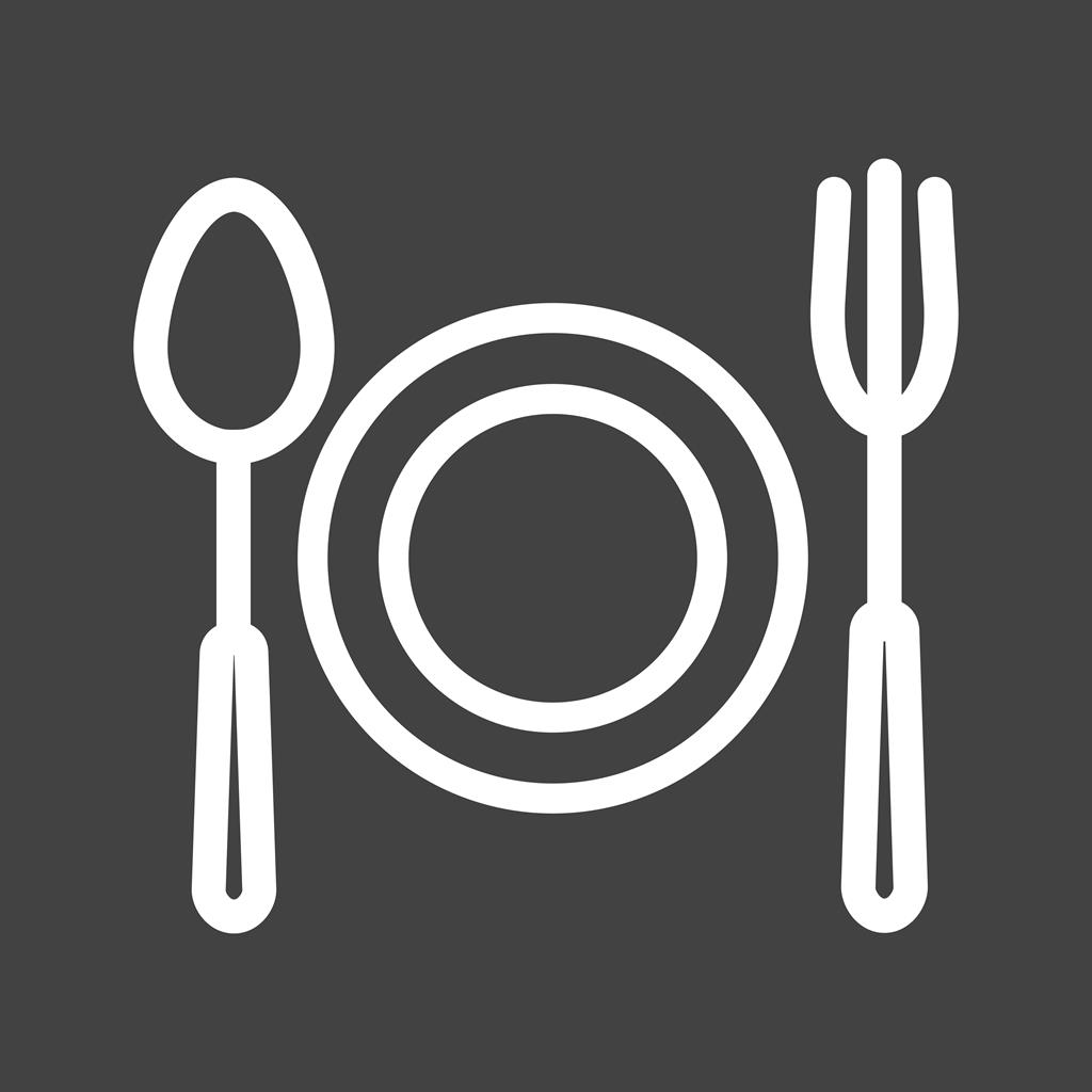 Fork and spoon Line Inverted Icon - IconBunny