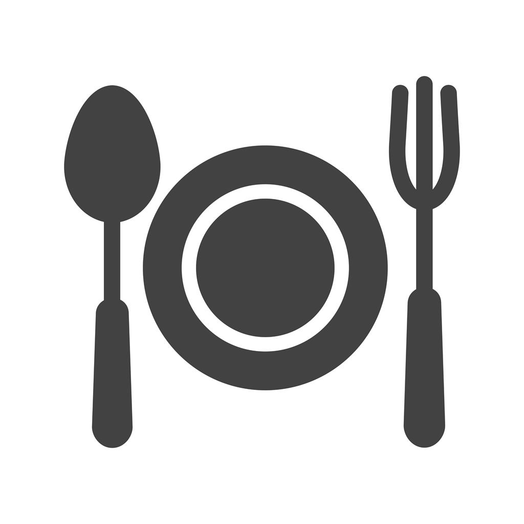 Fork and spoon Glyph Icon - IconBunny