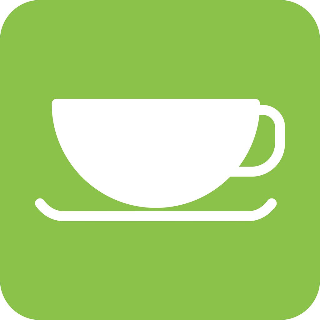 Coffee cup Flat Round Corner Icon - IconBunny