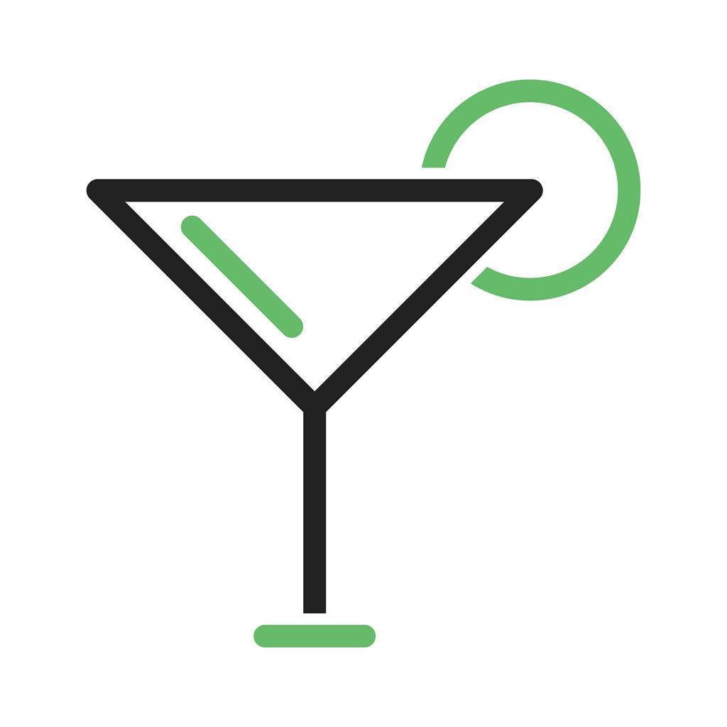 Cocktail glass Line Green Black Icon - IconBunny