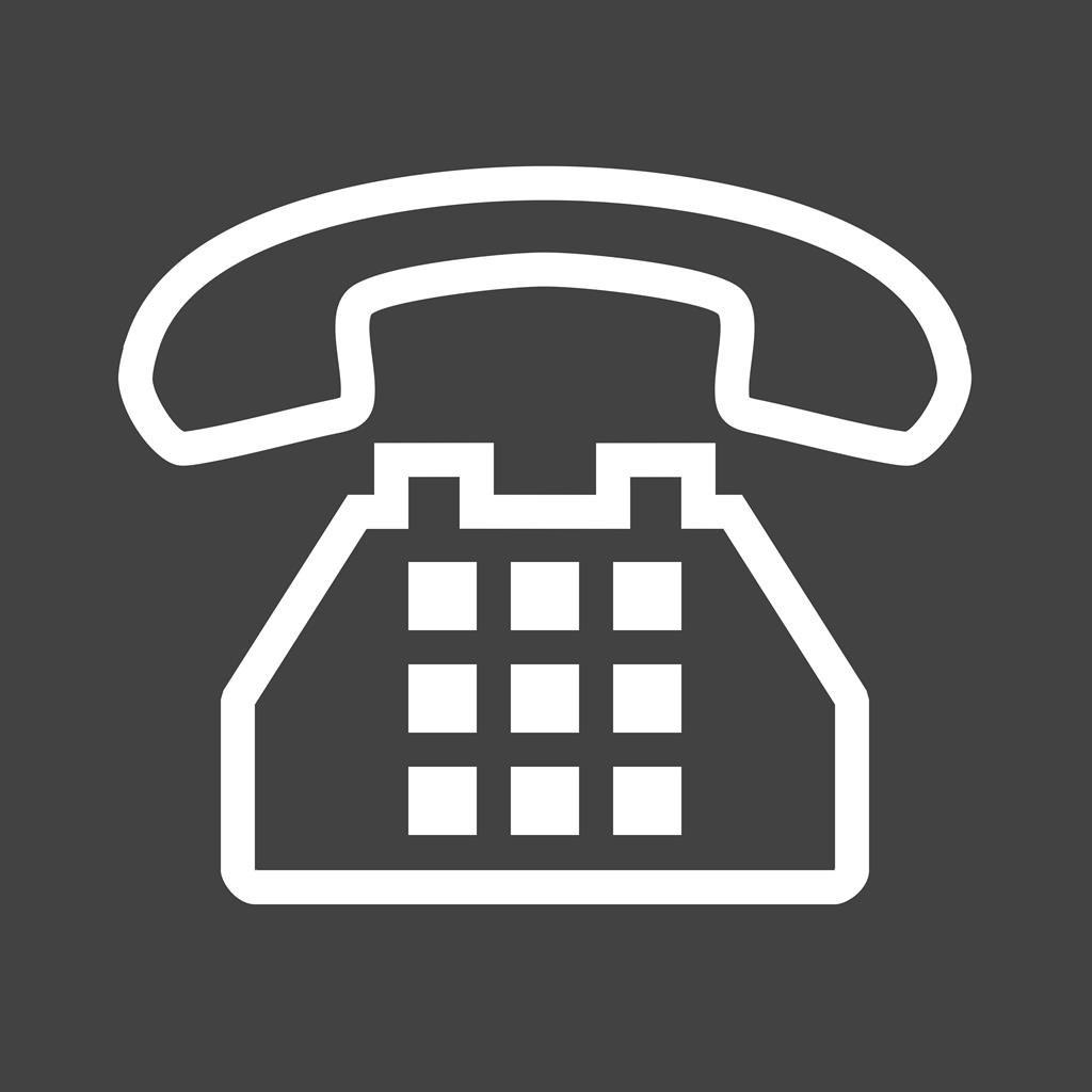 Analog Telephone Line Inverted Icon - IconBunny