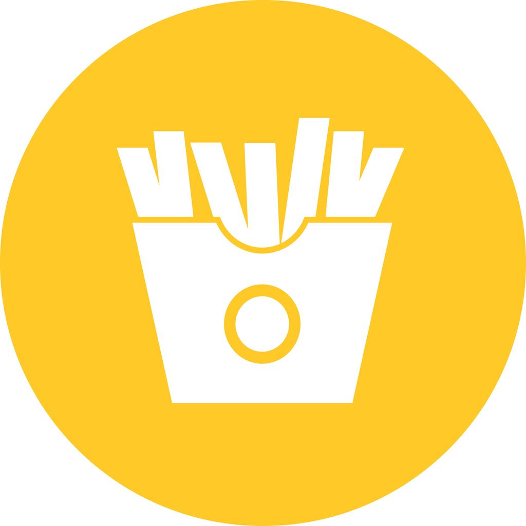 Fries Flat Round Icon - IconBunny