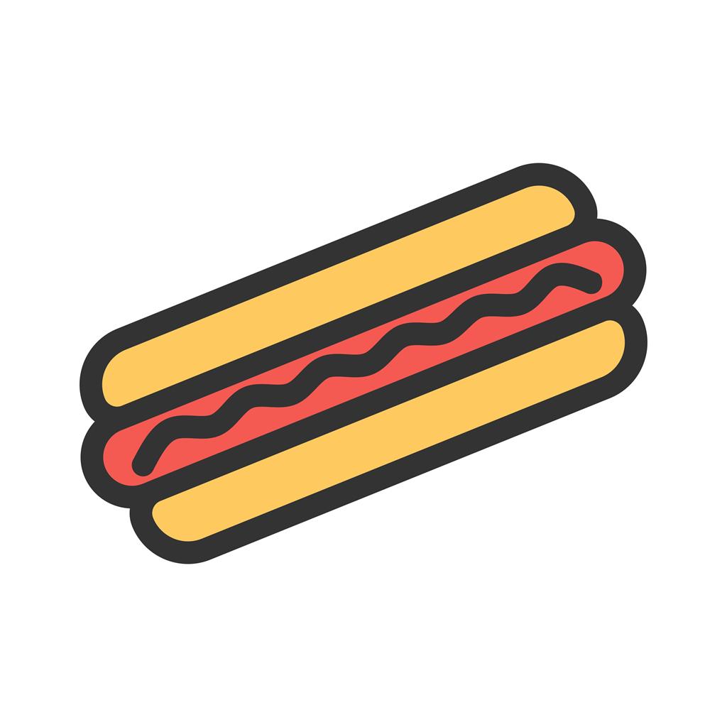 Hotdog Line Filled Icon - IconBunny