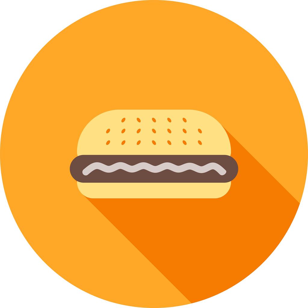Burger Flat Shadowed Icon - IconBunny