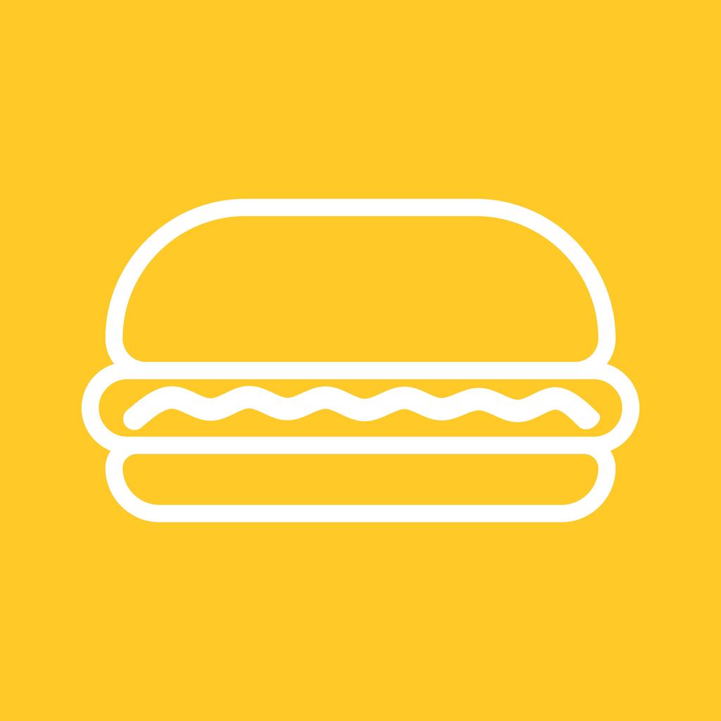 Burger Line Multicolor B/G Icon - IconBunny