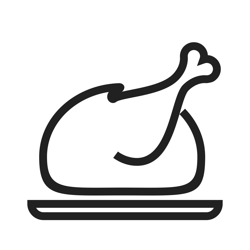 Full chicken Line Icon - IconBunny