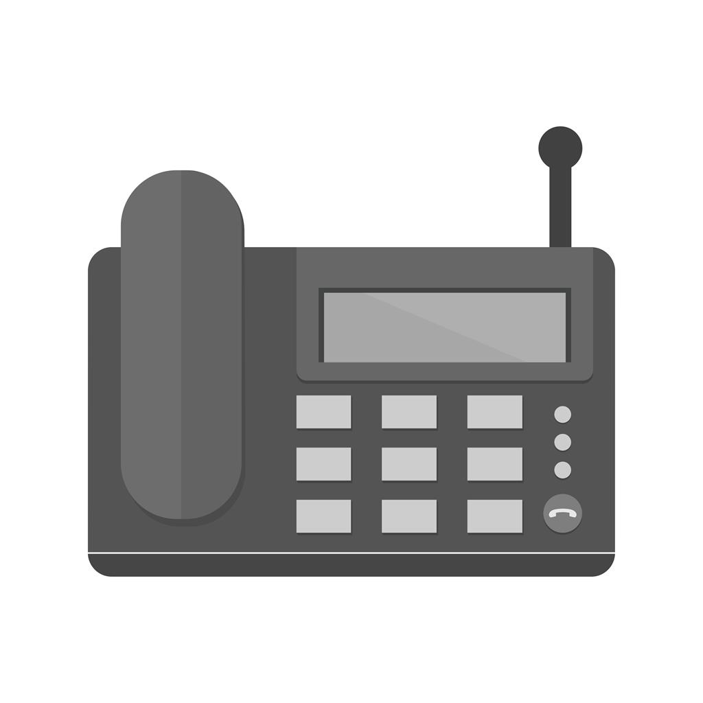 Wireless Landline Phone Greyscale Icon - IconBunny