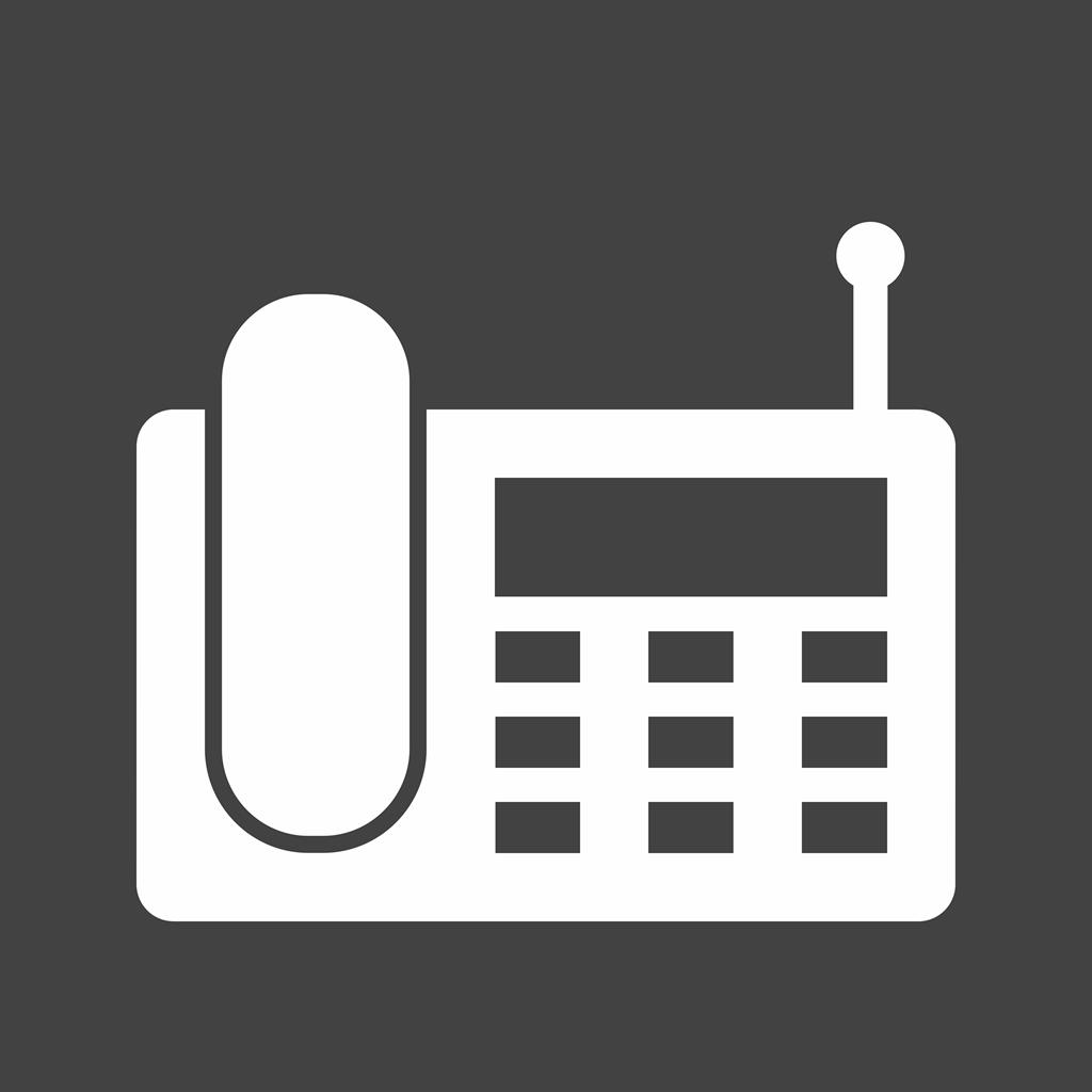 Wireless Landline Phone Glyph Inverted Icon - IconBunny
