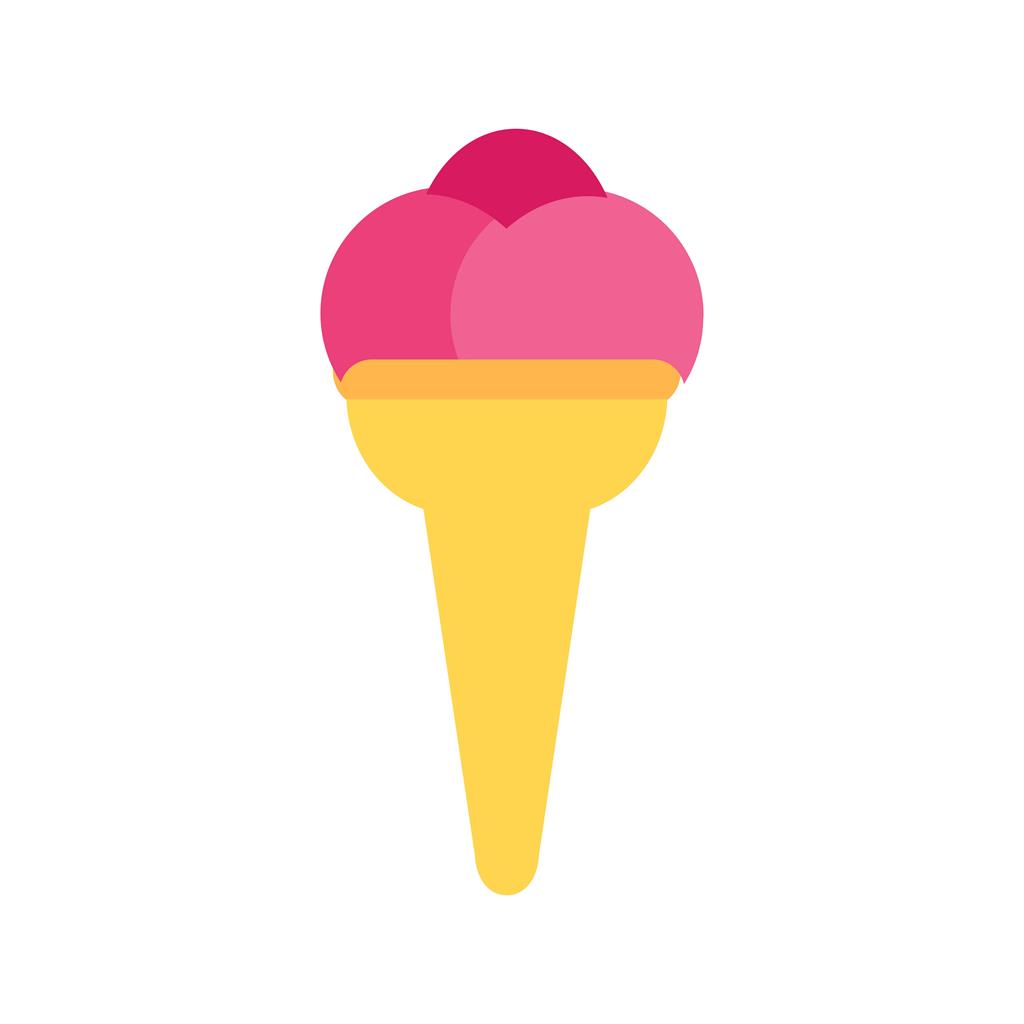 Icecream cone Flat Multicolor Icon - IconBunny