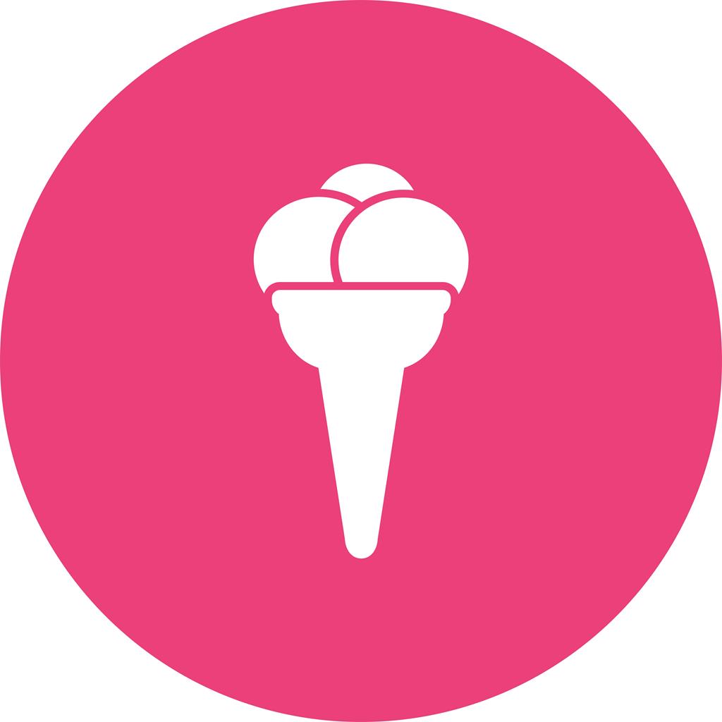 Icecream cone Flat Round Icon - IconBunny