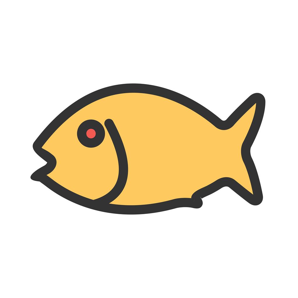 Fish Line Filled Icon - IconBunny