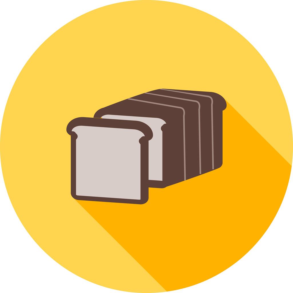Bread Flat Shadowed Icon - IconBunny