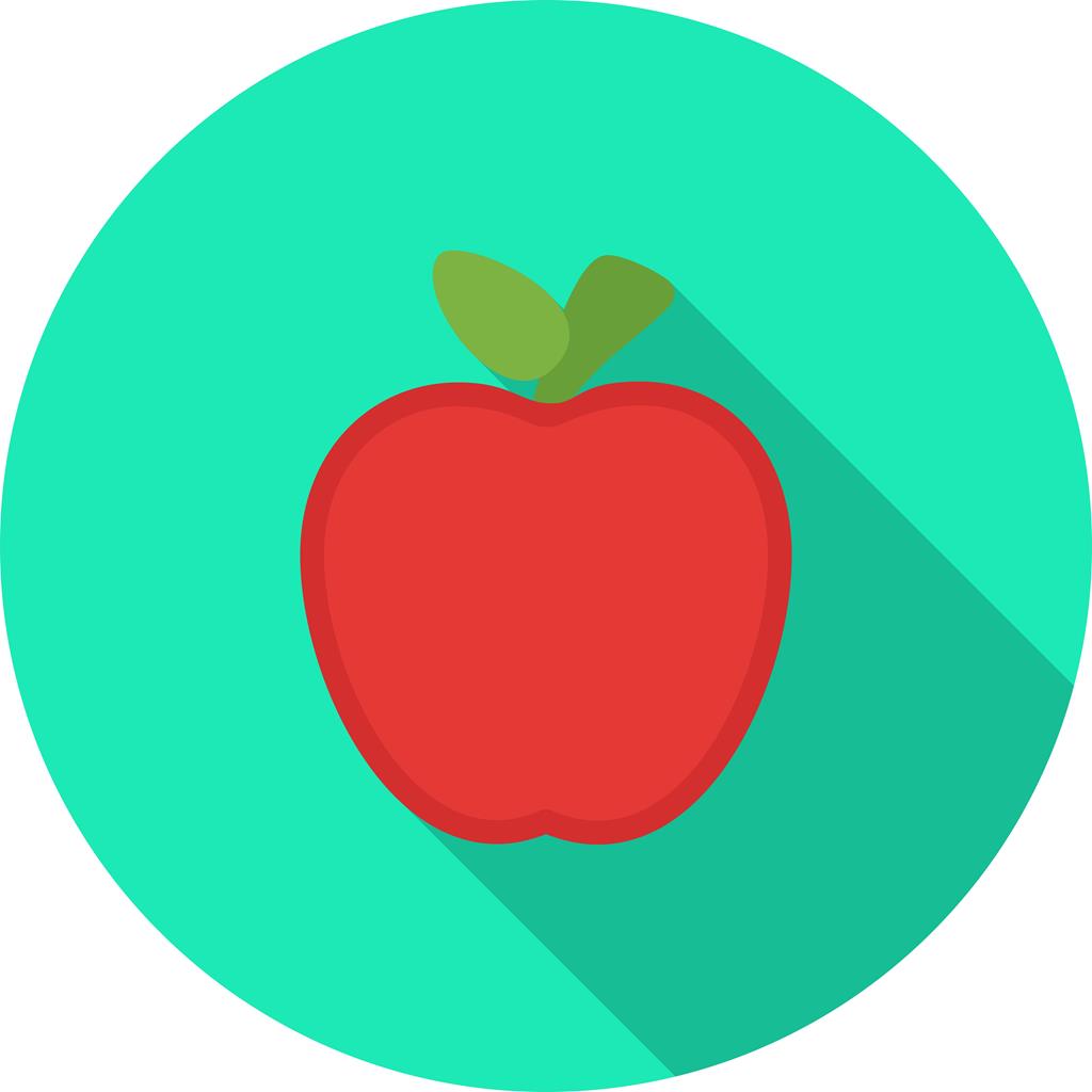 Apple Flat Shadowed Icon - IconBunny
