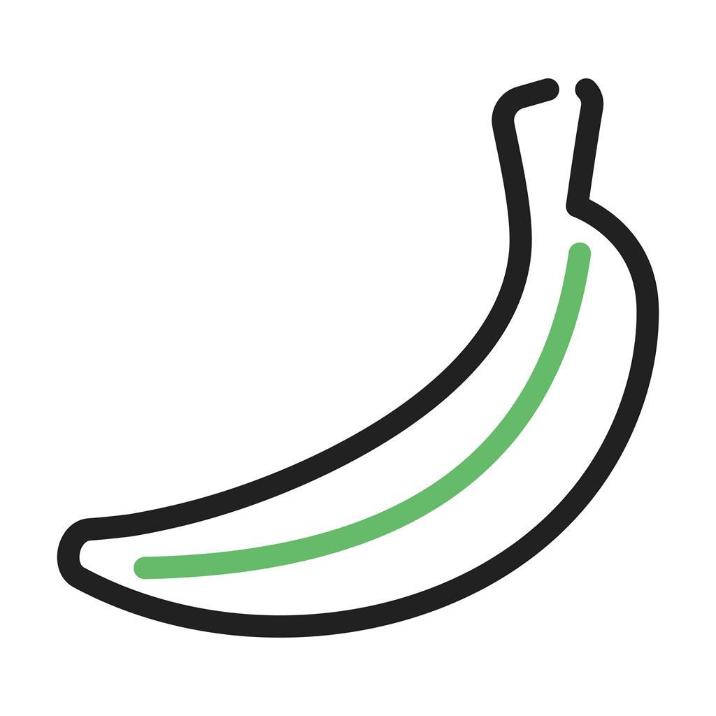 Bananas Line Green Black Icon - IconBunny