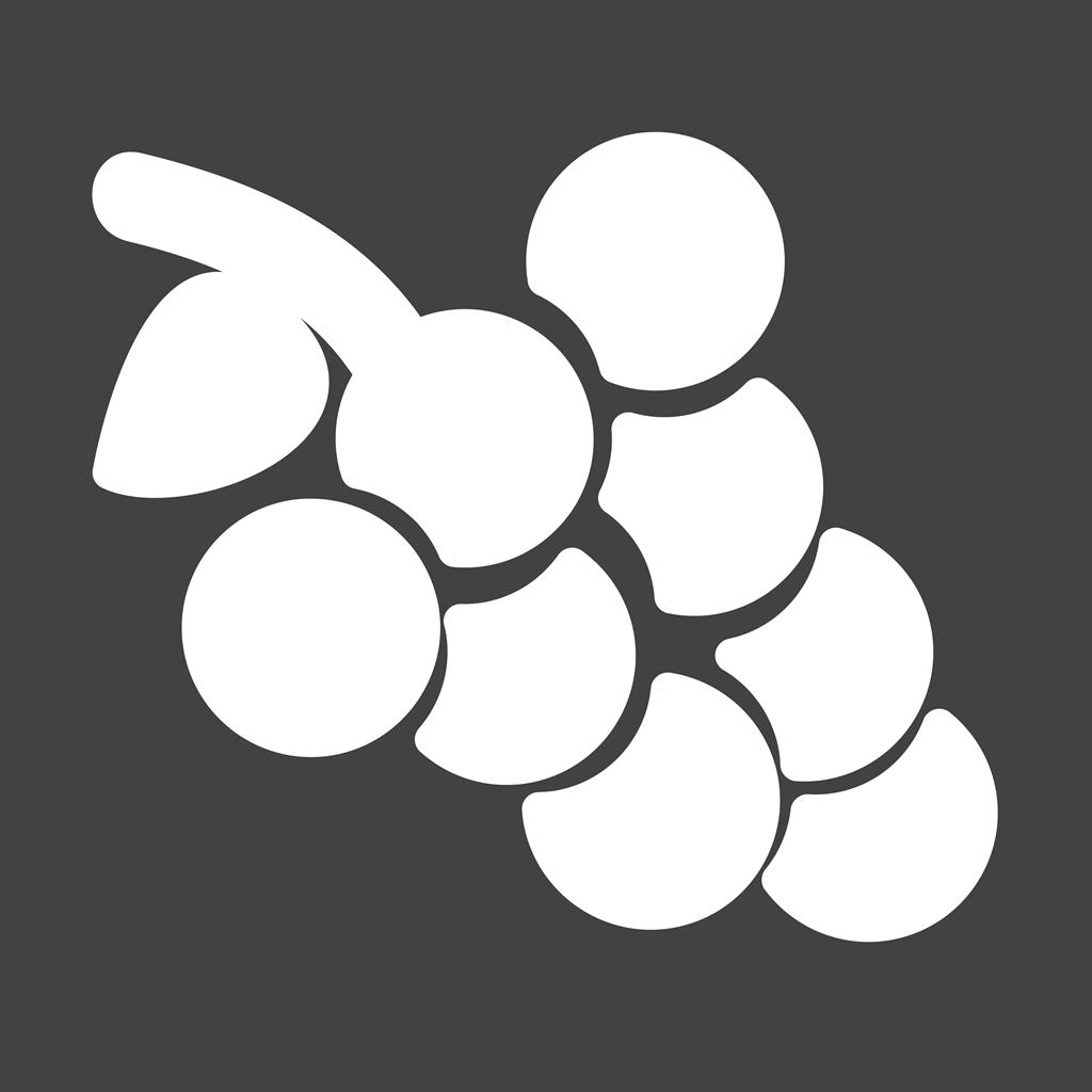 Grapes Glyph Inverted Icon - IconBunny