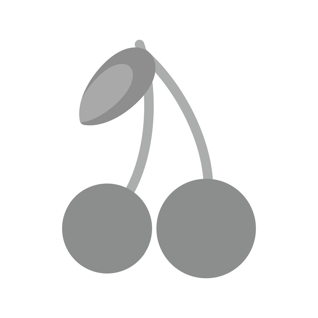Cherries Greyscale Icon - IconBunny