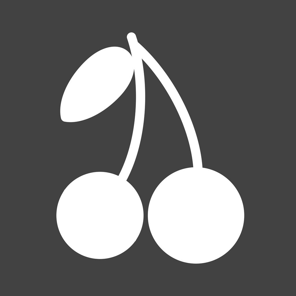 Cherries Glyph Inverted Icon - IconBunny