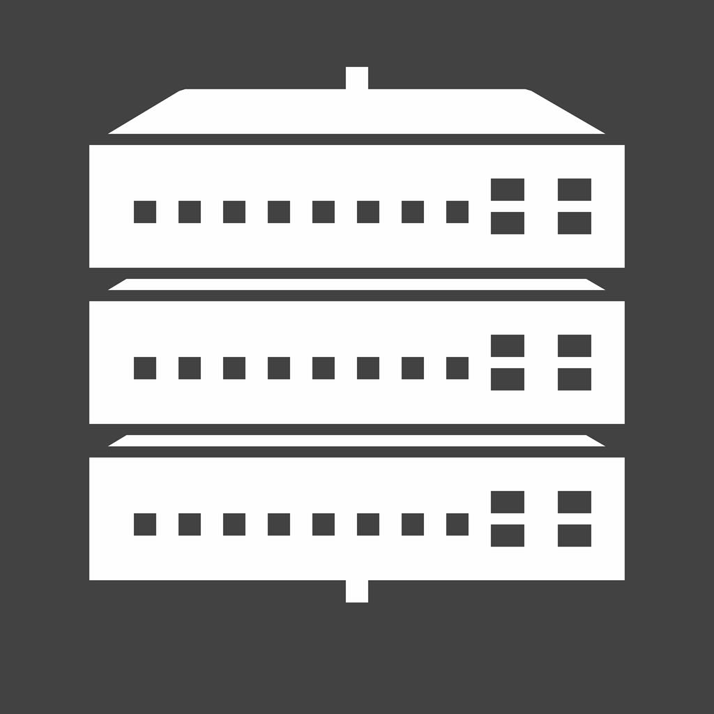 Network Switch Glyph Inverted Icon - IconBunny