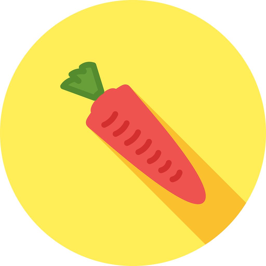 Carrot Flat Shadowed Icon - IconBunny