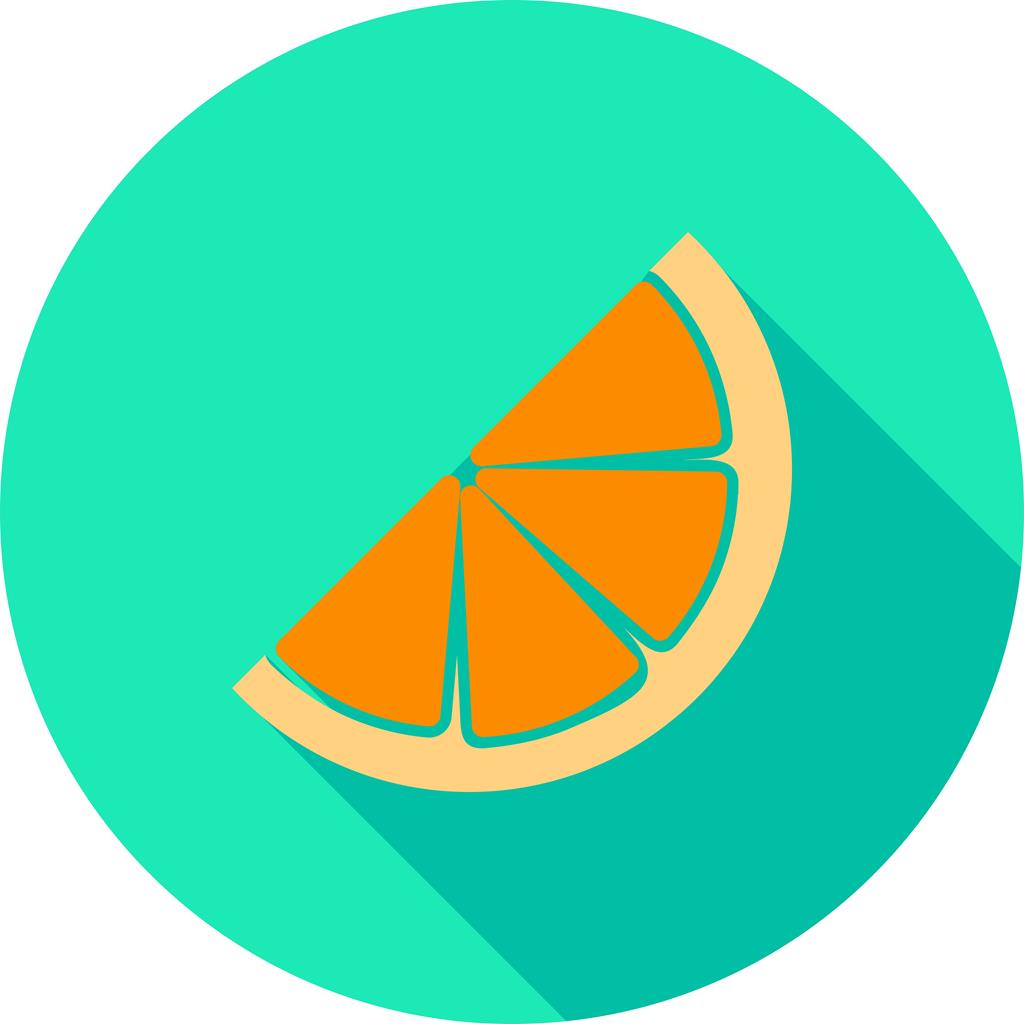 Sliced orange Flat Shadowed Icon - IconBunny