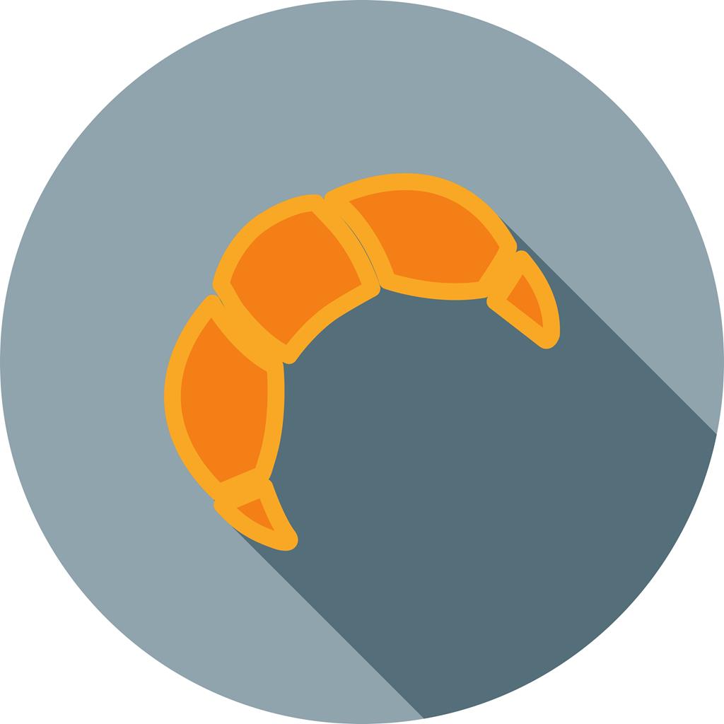 Croissant Flat Shadowed Icon - IconBunny