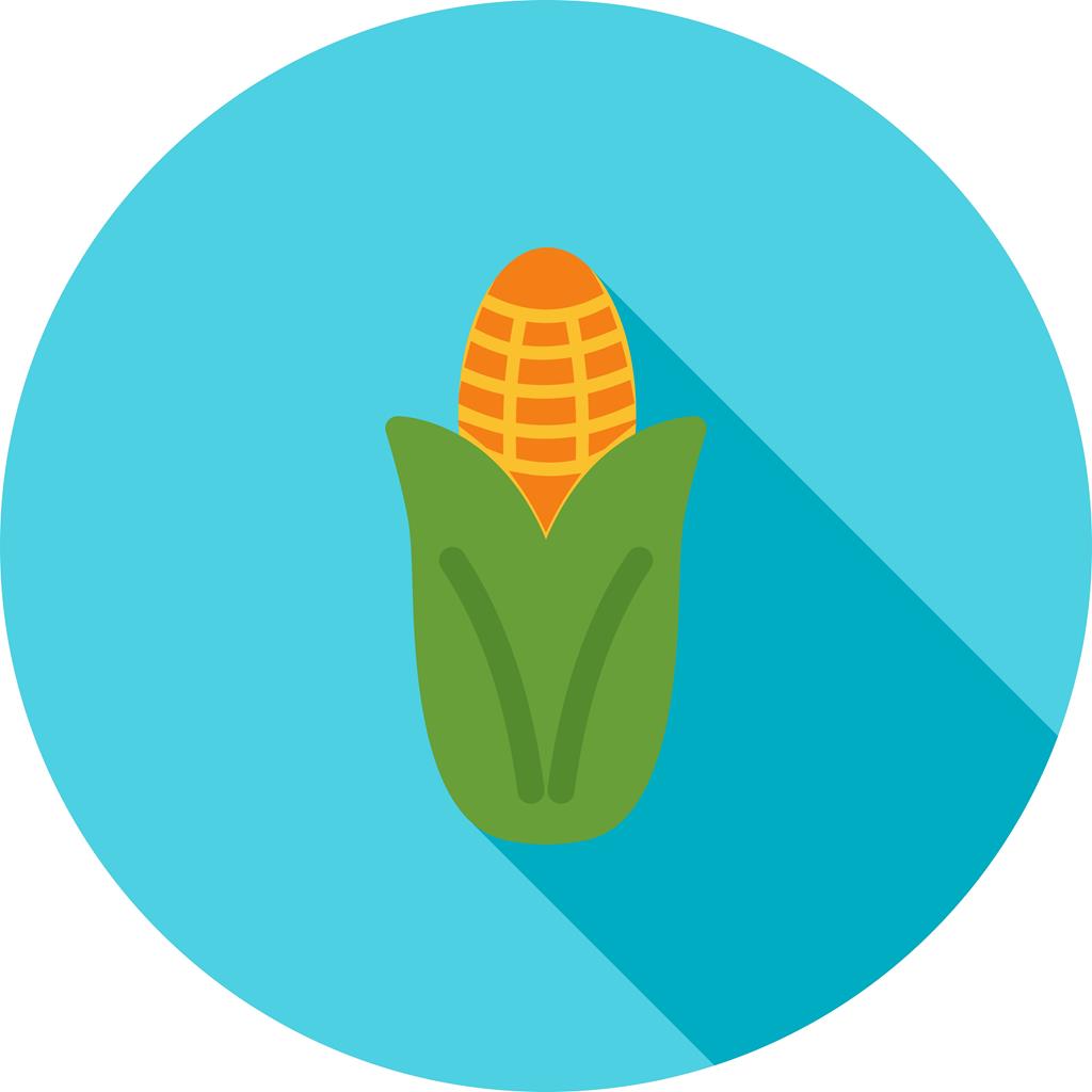 Corn Flat Shadowed Icon - IconBunny