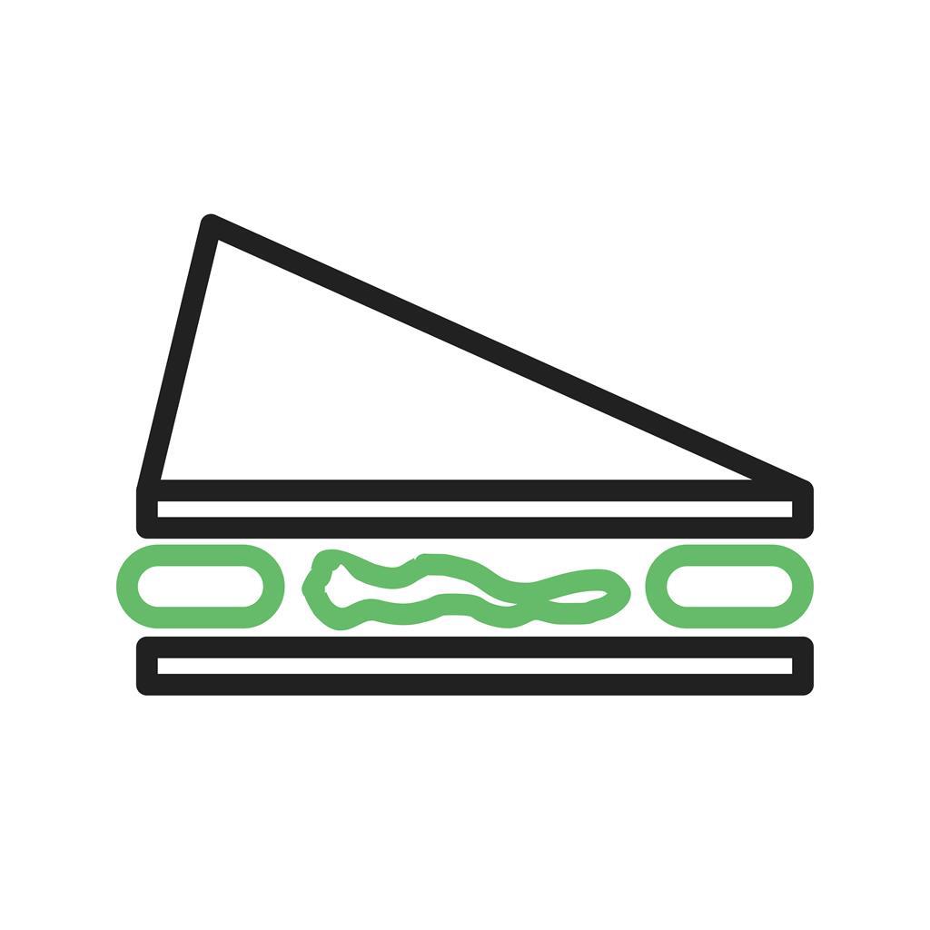 Sandwich Line Green Black Icon - IconBunny