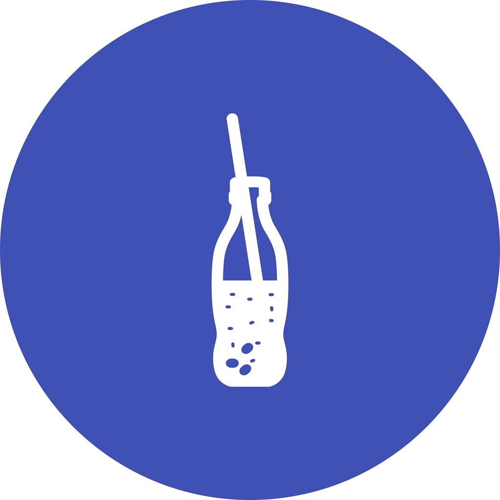 Cold drink Flat Round Icon - IconBunny