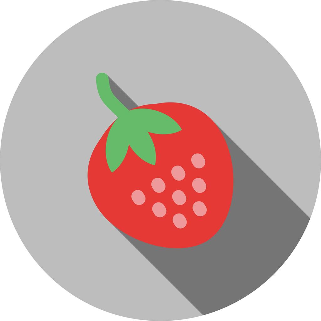 Strawberry Flat Shadowed Icon - IconBunny
