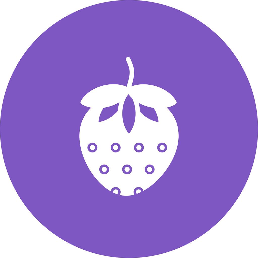 Strawberry Flat Round Icon - IconBunny