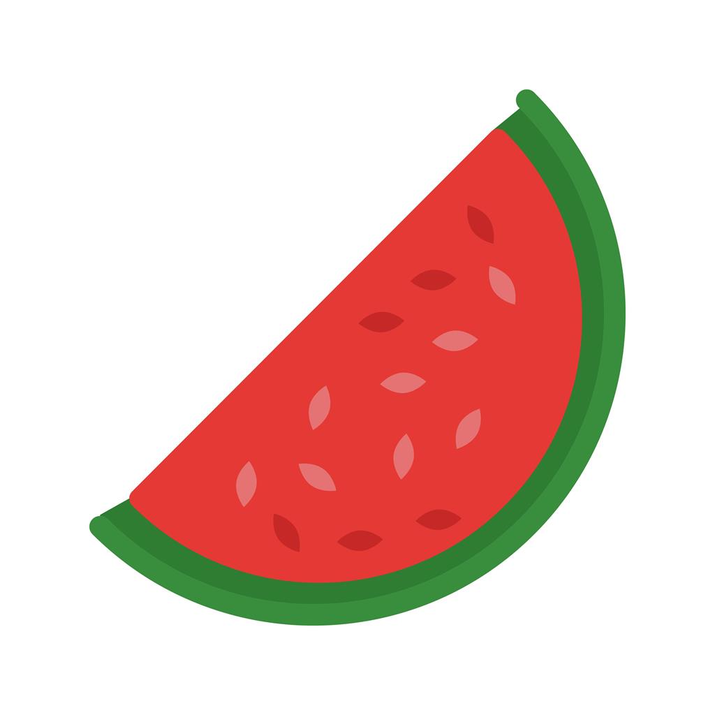Watermelon slice Flat Multicolor Icon - IconBunny