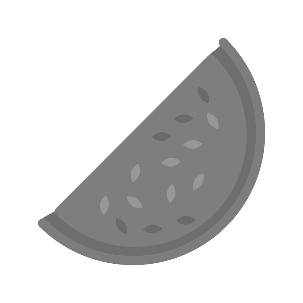 Watermelon slice Greyscale Icon - IconBunny