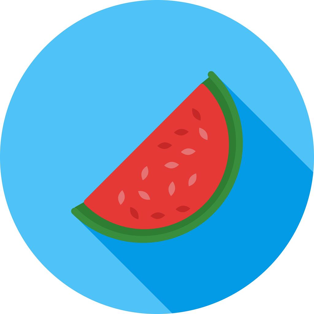 Watermelon slice Flat Shadowed Icon - IconBunny
