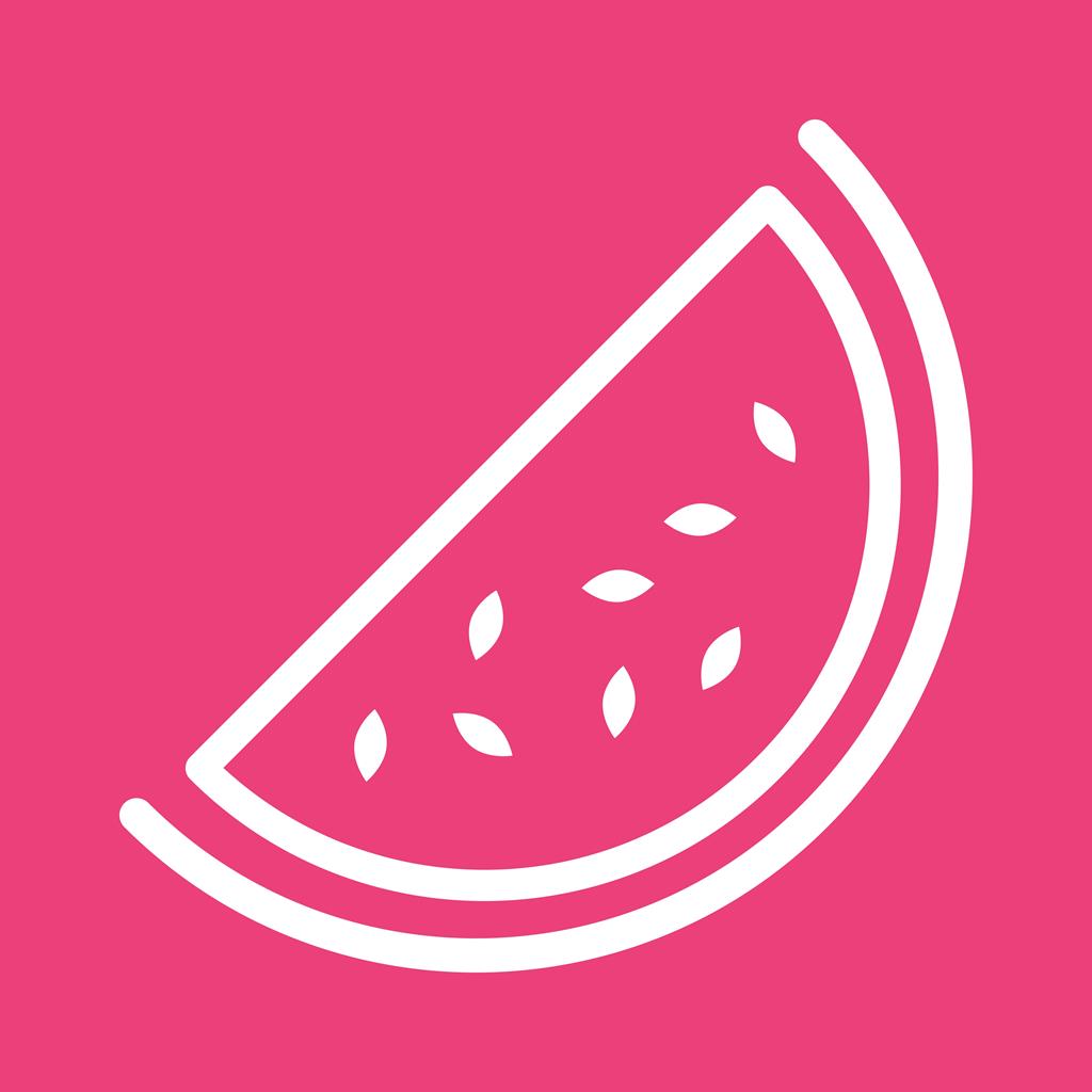 Watermelon slice Line Multicolor B/G Icon - IconBunny