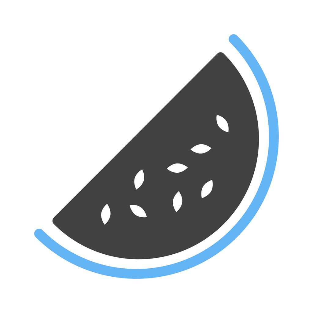 Watermelon slice Blue Black Icon - IconBunny
