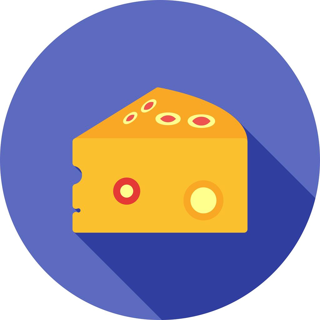 Cheese Flat Shadowed Icon - IconBunny