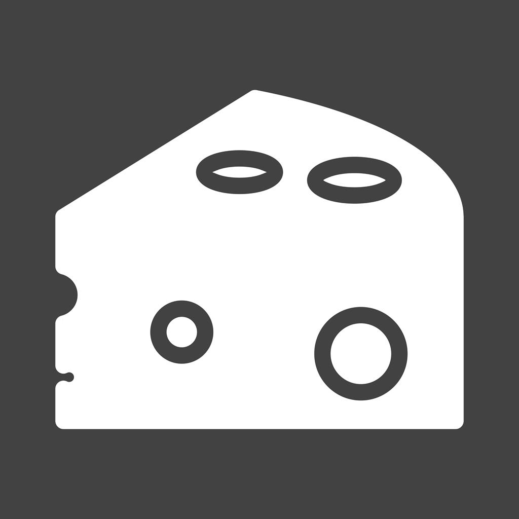 Cheese Glyph Inverted Icon - IconBunny