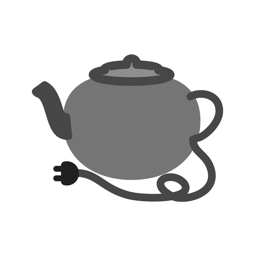 Tea kettle Greyscale Icon - IconBunny