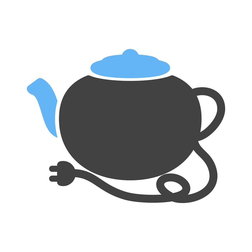 Tea kettle Blue Black Icon - IconBunny