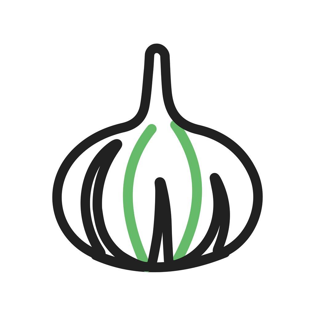 Onion Line Green Black Icon - IconBunny