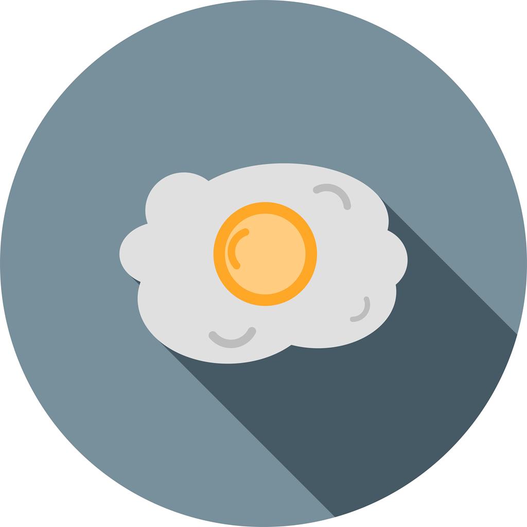 Fried egg Flat Shadowed Icon - IconBunny