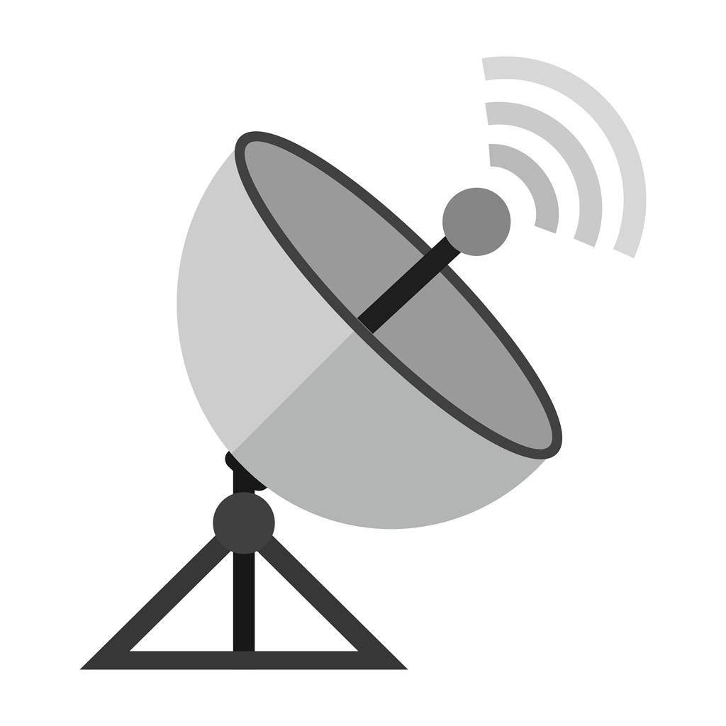 Satellite Dish Greyscale Icon - IconBunny